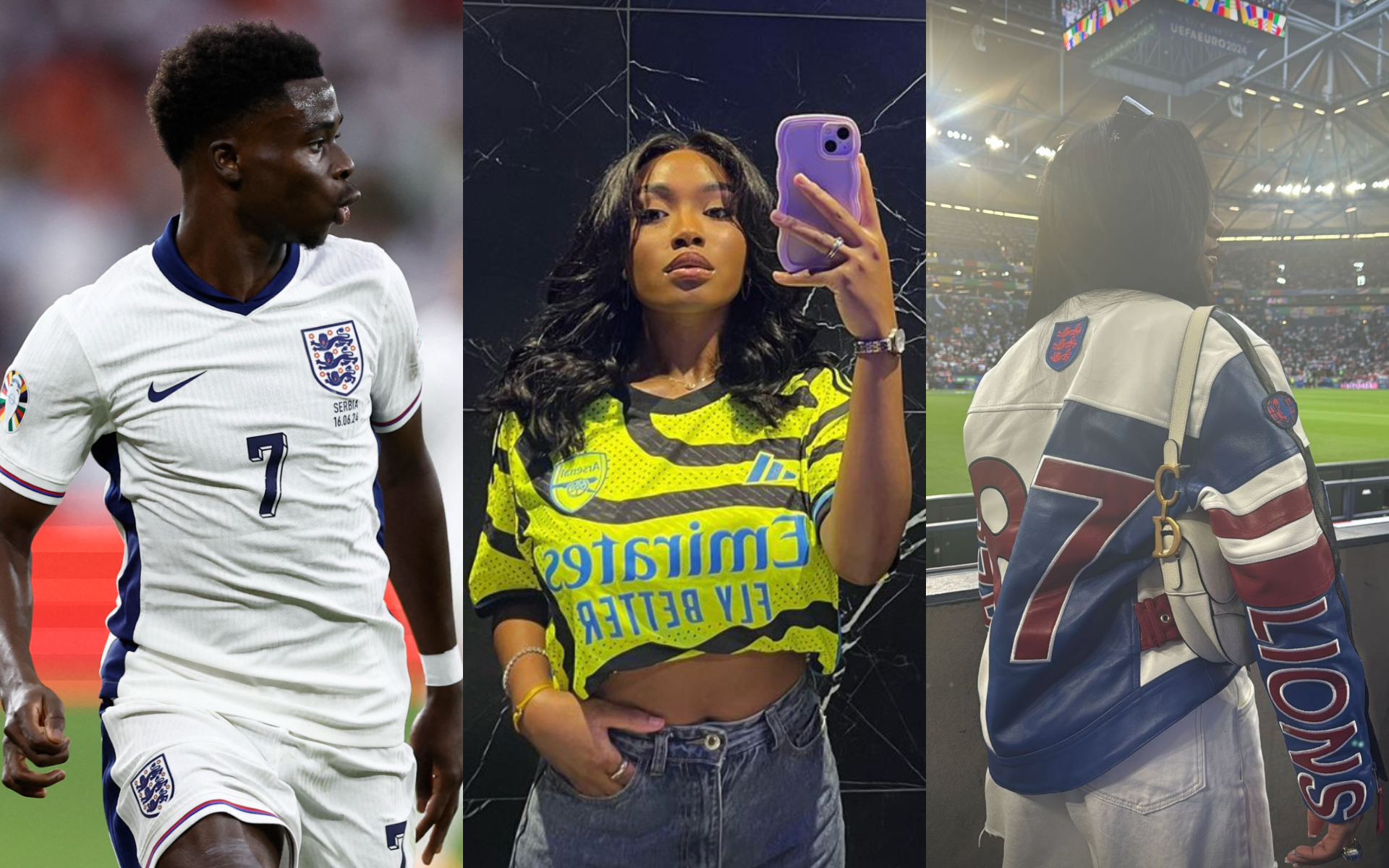 Bukayo Saka’s girlfriend Tolami Benson spotted rocking Arsenal star’s first squad number at England vs Serbia